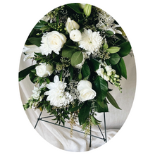 White and Green Standing Funeral Spray