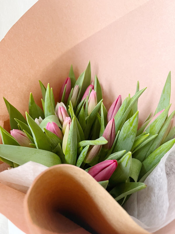 Closeup of tulip bouquet for delivery in Vancouver, Delta & Surrey