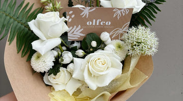 Greens and white flower bouquet- delta and Vancouver florist