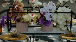 corporate orchid centrepiece