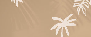palm tree tan background for our little flower company branding