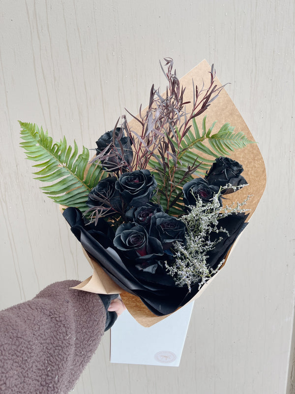 Black rose Dozen by Vancouver Florist